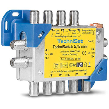 TechniSat TECHNISWITCH 5/8 MINI, Multischalter / Satverteiler für bis zu 8 Teilnehmer, 100m Entfernung überbrückbar, inkl. DOCSIS-Signal-Übertragung im Sale